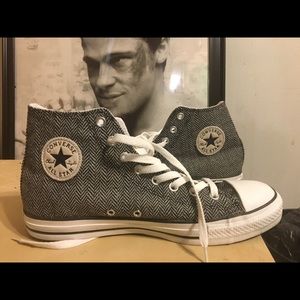 Gray Herringbone Converse Chuck Taylor High Tops